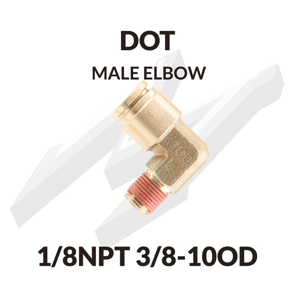 DOT MALE ELBOW 1/8NPT 3/8-10OD