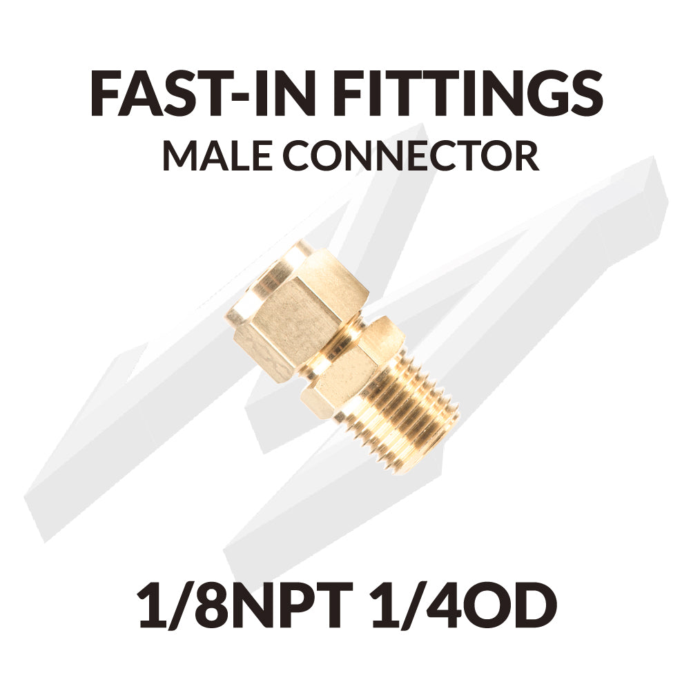 RACCORDS FAST-IN CONNECTEUR MÂLE 1/8NPT 1/4OD