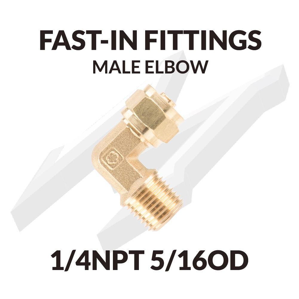 FAST-IN FITTINGS  MALE ELBOW 1/4NPT 5/16OD