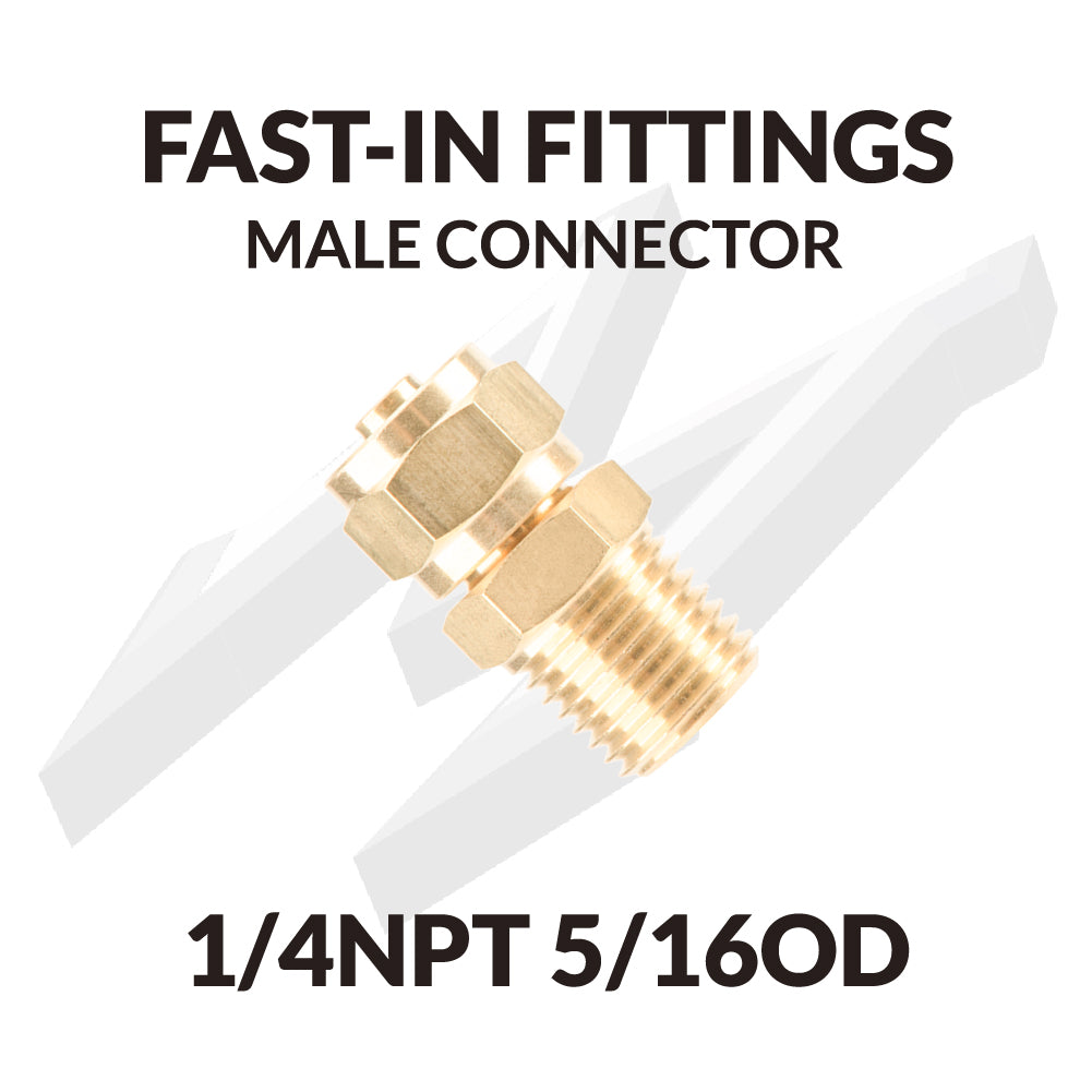 FAST-IN FITTINGS  MALE CONNECTOR 1/4NPT 5/16OD