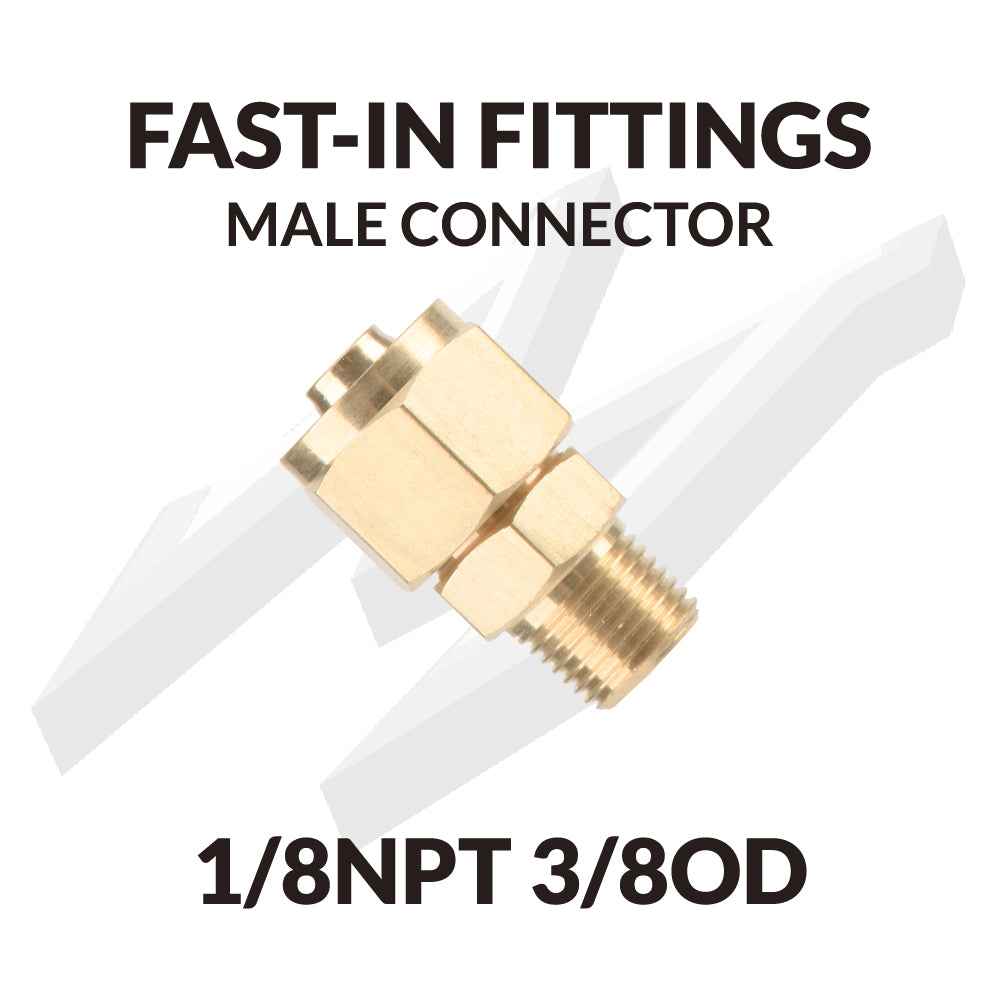 RACCORDS FAST-IN CONNECTEUR MÂLE 1/8NPT 3/8OD