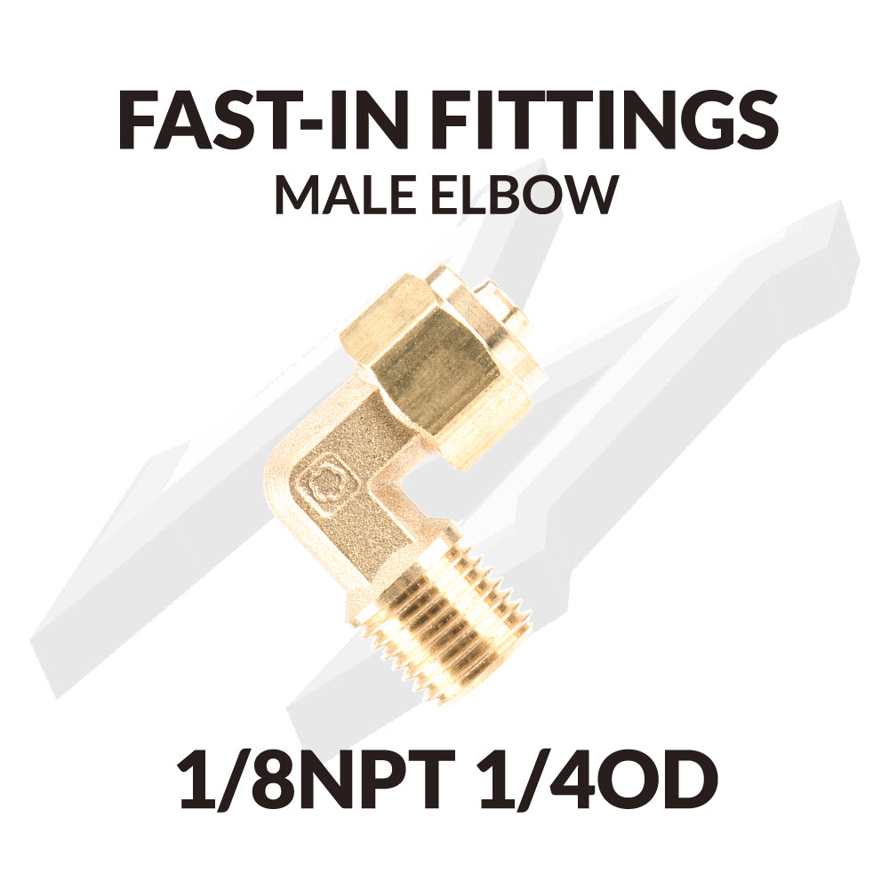 FAST-IN FITTINGS  MALE ELBOW 1/8NPT 1/4OD