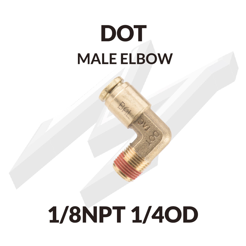 DOT MALE ELBOW 1/8NPT 1/4OD